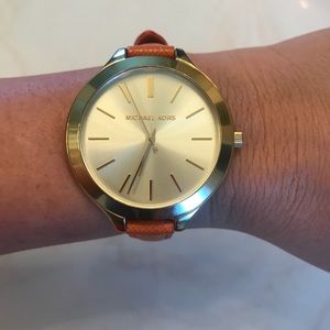 Michael Kors Gold Leather Watch